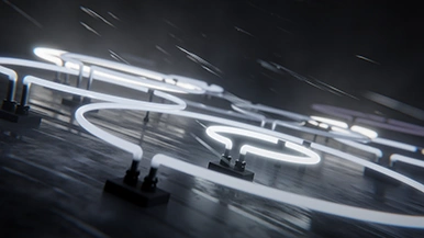 Thumbnail image for Neon Rain (Blue-gray) wallpaper