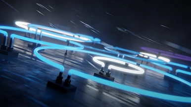 Thumbnail image for Neon Rain (Blue) wallpaper