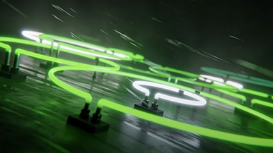 Thumbnail image for Neon Rain (Bright Green) wallpaper