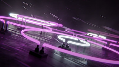 Thumbnail image for Neon Rain (Bright Purple) wallpaper