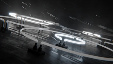 Thumbnail image for Neon Rain (Dark Gray) wallpaper