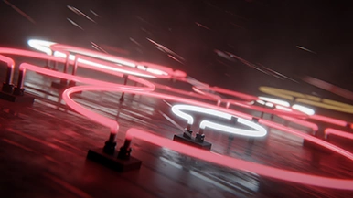 Thumbnail image for Neon Rain (Red) wallpaper