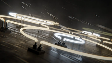 Thumbnail image for Neon Rain (Tan) wallpaper
