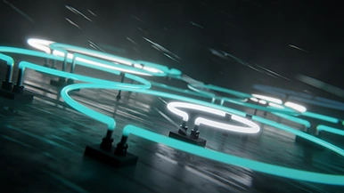 Thumbnail image for Neon Rain (Teal) wallpaper